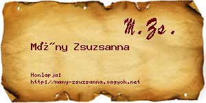 Mány Zsuzsanna névjegykártya